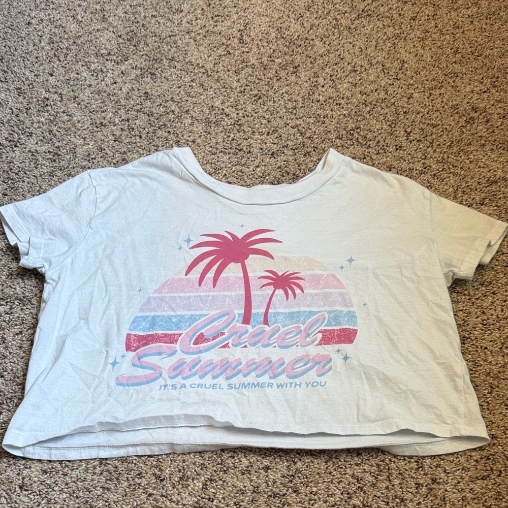 Cruel Summer White and Pink Kids T-Shirt